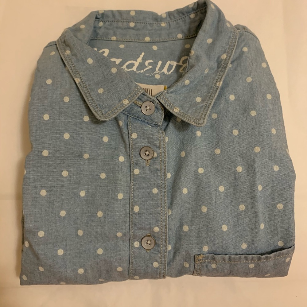 Madewell denim polka dot shirts